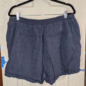Forever 21+ Navy Linen Blend Shorts